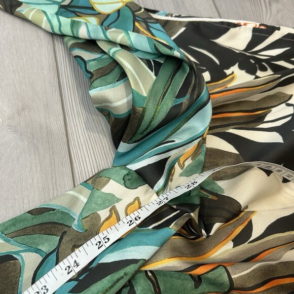 Cambio Tropical Print Satin Pull On Ankle Pants US 14 Italian Fabric Stretch - Picture 11 of 11